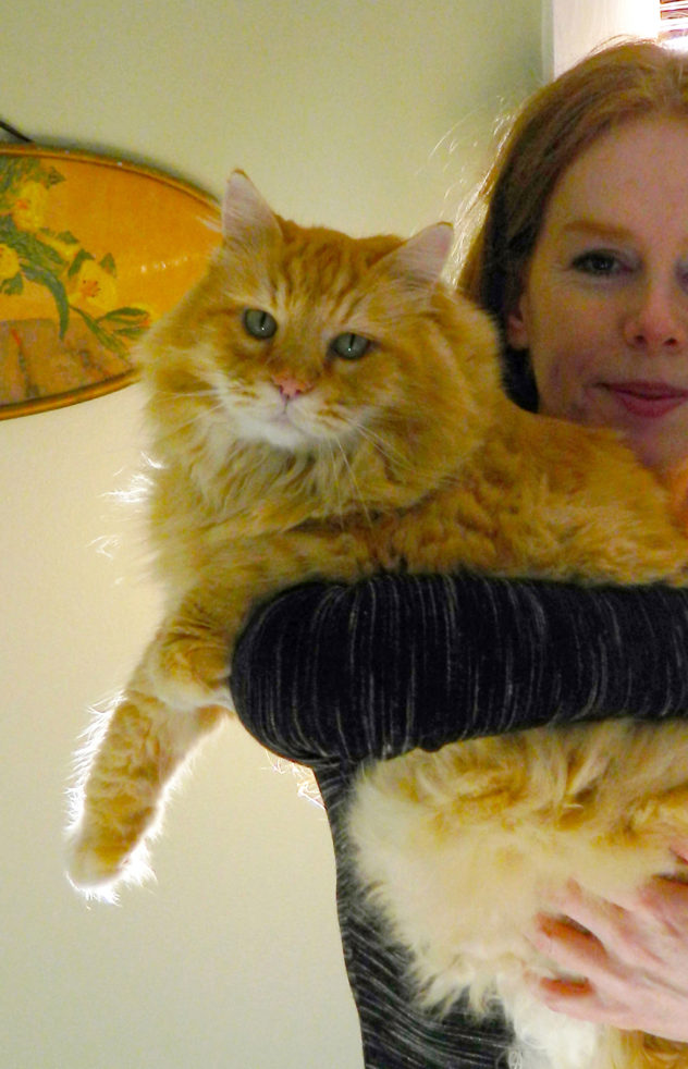 Author Vivian Schilling with her beloved Maine Coon Henry